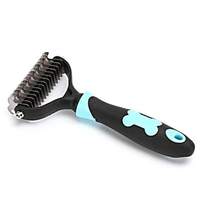 Paws & Son™ Procare - Brosse à sous-laine pour animaux de compagnie / brosse à poils - L - largeur 8,5 cm - Bleu