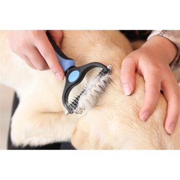 Paws & Son™ Procare - Brosse à sous-laine pour animaux de compagnie / brosse à poils - L - largeur 8,5 cm - Bleu 4