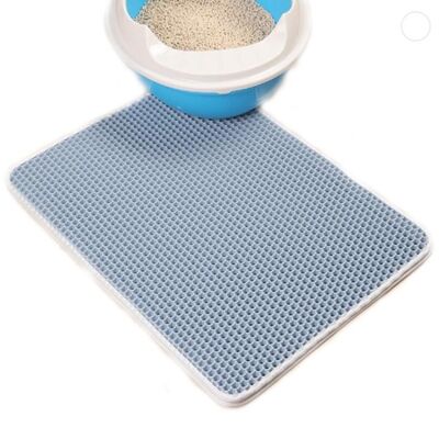 Paws & Son ™ Catmat - Tapis de sable de toilette pour chat - Bleu - S - 30cm x 30cm