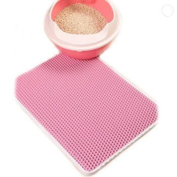 Paws & Son ™ Catmat - Tapis de sable de toilette pour chat - Rose - M - 40cm x 50cm 1