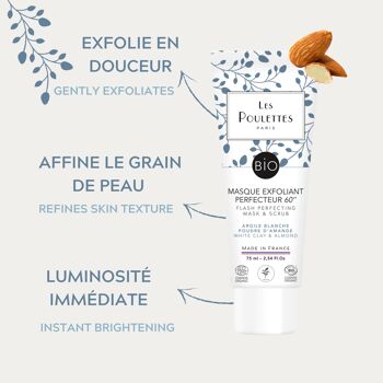 Masque Argile Exfoliant Perfecteur certifié Bio Cosmos Organic -  Ecocert 5