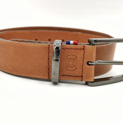 Soft leather belt Camel Origine France Garantie T2