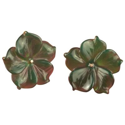 Green Flowers Earrings