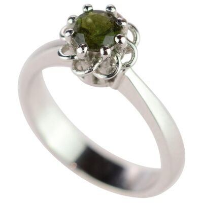 Green Tourmaline Woven Ring