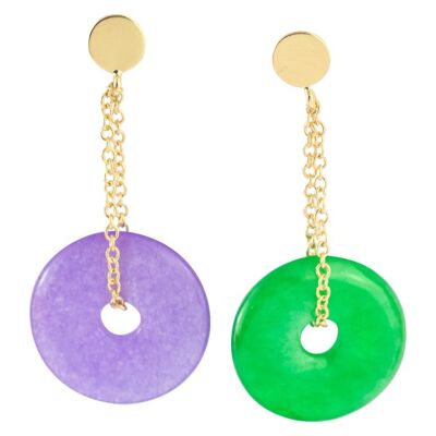 Green&Purple Donut Earrings