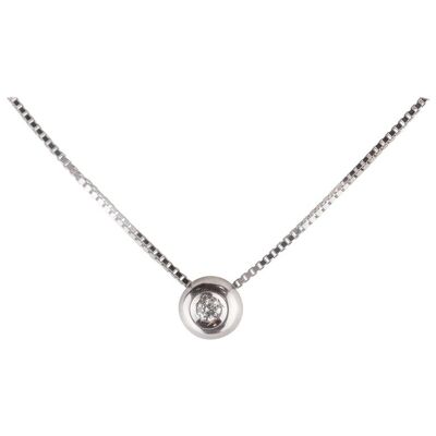 Halo Diamond White Gold Necklace