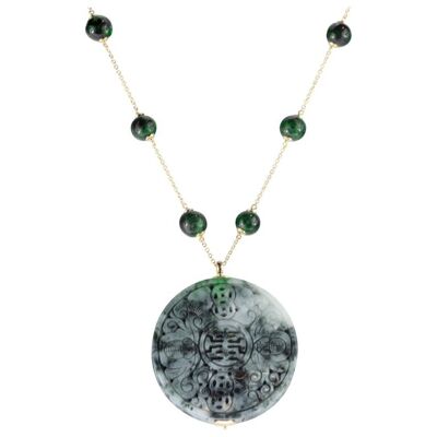 Jade Omphacite Gold Necklace