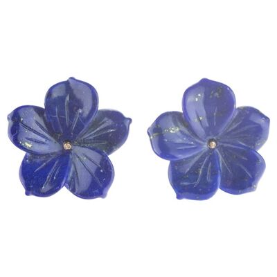 Lapis Flower Earrings