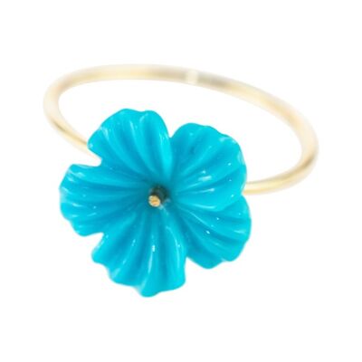 Light Blue Flower Ring