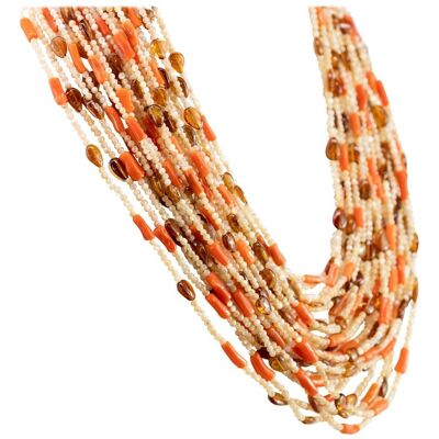 Moka Mother of Pearl Multi-strand Necklace