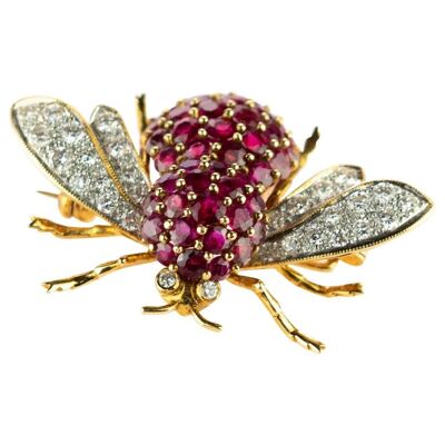 Mosquito Ruby Brooch