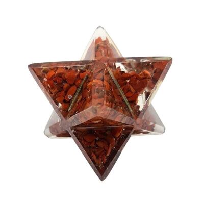 Orgonite Merkaba Star, diaspro rosso