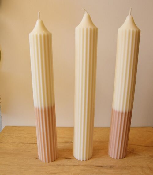 Pillar candle - white, pink or white/pink - 180g - burn time 30+ hours