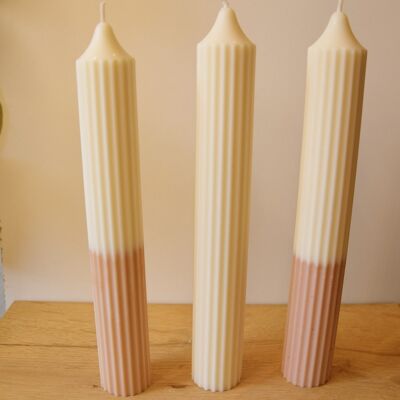 Pillar candle - white, pink or white/pink - 180g - burn time 30+ hours