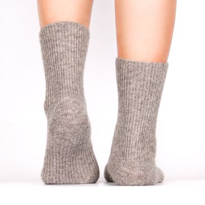 Luxurious Yak Down Unisex Lounge Bed Socks Natural Grey