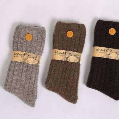 Pure Yak Wool Luxurious Bed Socks Warm Winter Socks Natural Brown