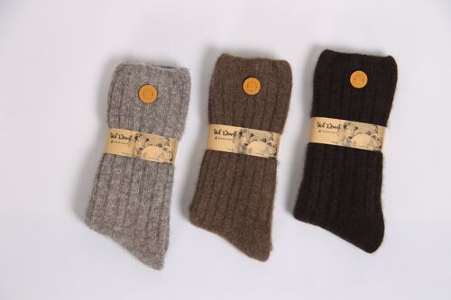 Pure Yak Wool Luxurious Bed Socks Warm Winter Socks Dark Brown