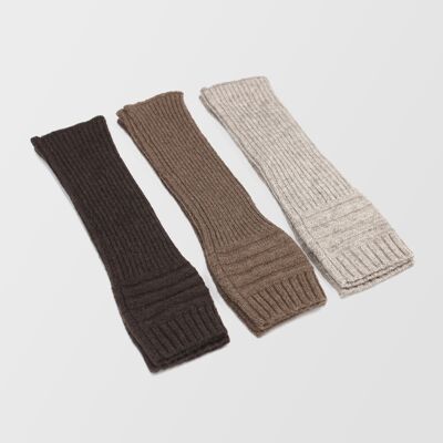 Yak Wool Wrist Warmers-Natural Grey