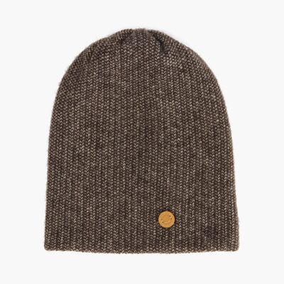 Yak Wool Beanie Hat-Dark Brown