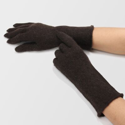 Yak Wool Gloves-Dark Brown