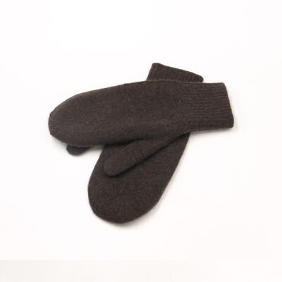 Yak Wool Mittens- Dark Brown