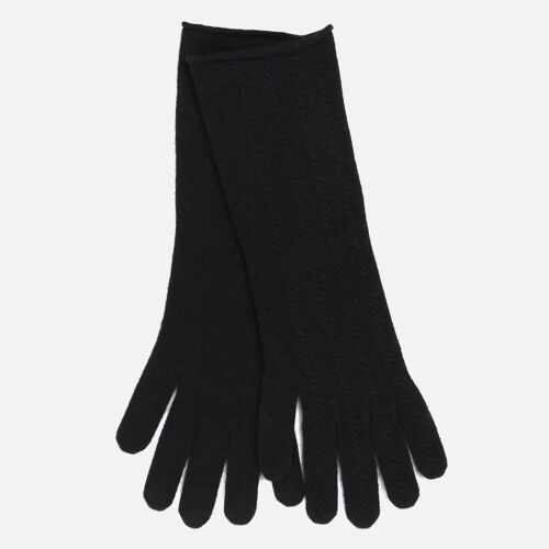 Cashmere Long Gloves-Black