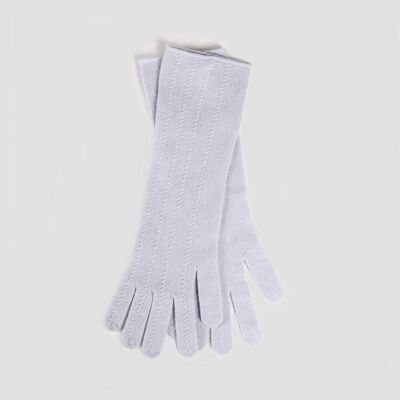 Cashmere Long Gloves-Light Grey