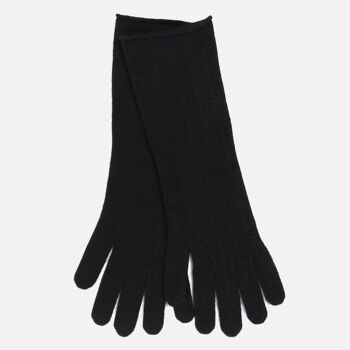 Gants longs en cachemire-Marron naturel 2