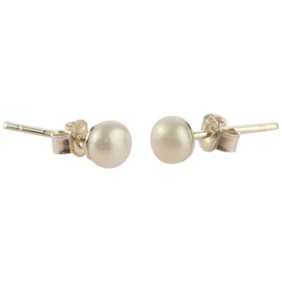 Pearl Silver Stud Earrings