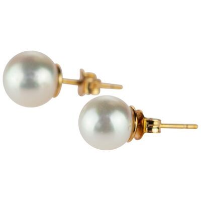 Pearl Stud Gold Earrings