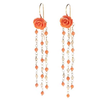 Pink Coral Cascade Earrings