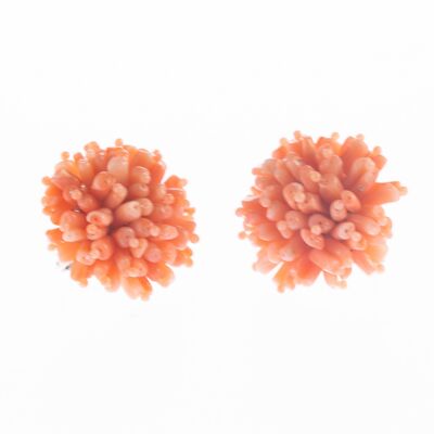 Pink Coral Flower Earrings