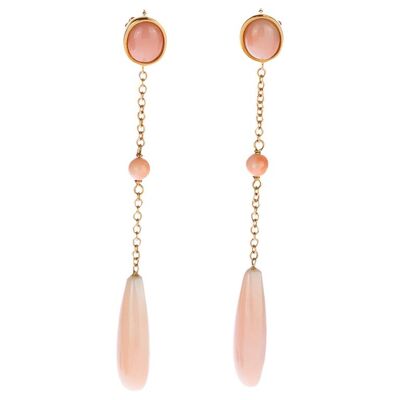 Pink Coral Long Earrings