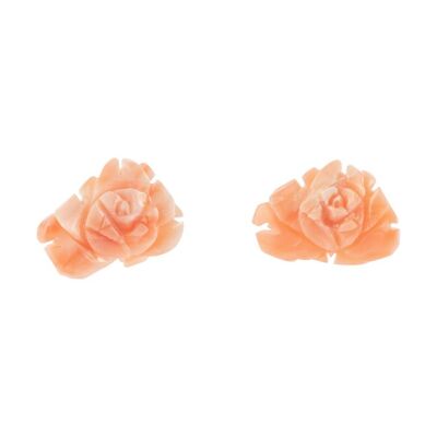 Pink Coral Roses Earrings