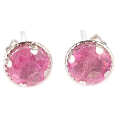 Pink Tourmaline Stud Earrings