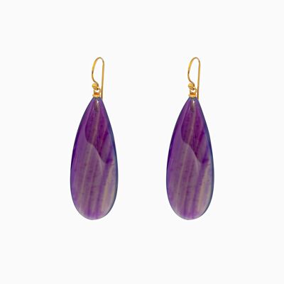 Purple Agate Drop Earrings
