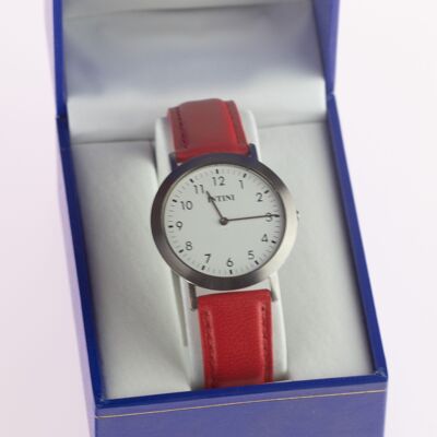 Red Leather Wrist Watch