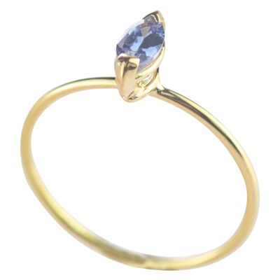 Tanzanite Blue Navette Ring