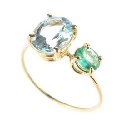 Topaz & Emerald Ring