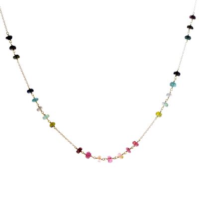 Tourmaline Rondelles Chain Necklace