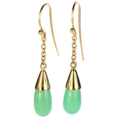 Translucent Chrysoprase Drop Earrings