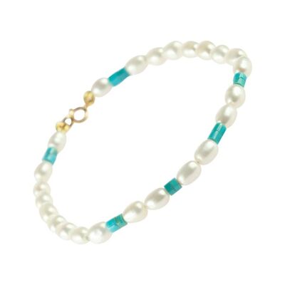 Turquoise & Freshwater Pearls Bracelet