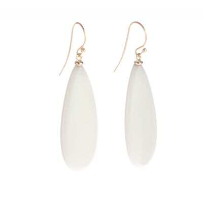 White Agate Bold Earrings