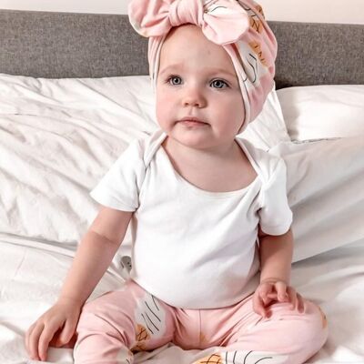 Baby turban with Bow- Ice Cream