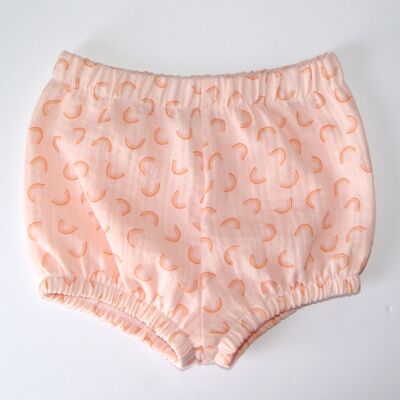 Peach rainbow Bloomers for baby and toddler with Bow