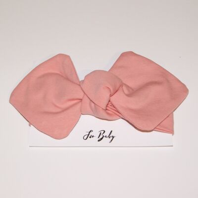 Baby Headwrap Bow in Peach - 0-6 Months