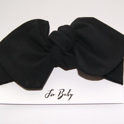 Baby Headwrap Bow in Black - 6-12 Months