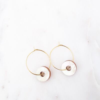 Boucles d'oreilles creoles lua nacre / collection permante