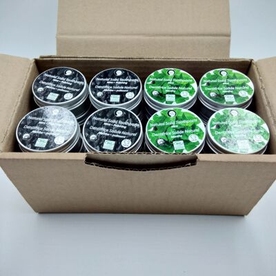 Natural Solid Toothpaste mixed case starter pack -  Mixed case starter - 32 piece BUNDLE - 16 of each