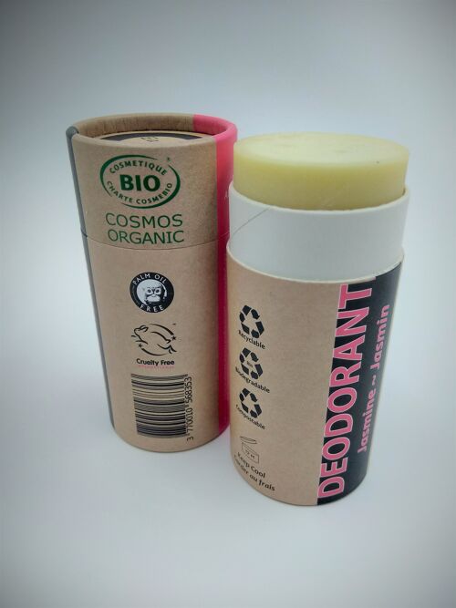 Organic Natural Deodorant - Jasmine - Full Case - 12 pieces BUNDLE - 100% paper packaging